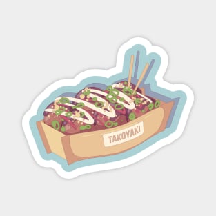 The delecious Japanese takoyaki food Magnet