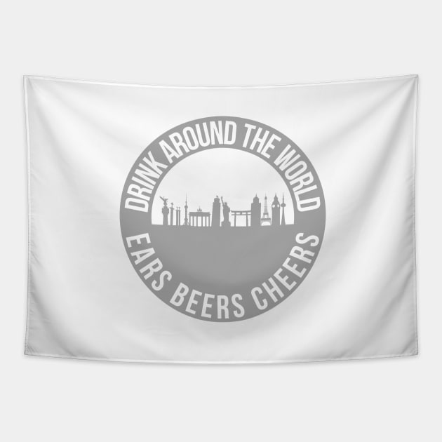 Drink Around the World Grey Tapestry by FandomTrading