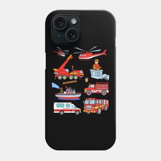 Firefighter Vehicles Firetruck Boat Ambulance Fireman Phone Case