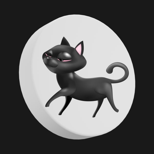 Black 3D Cat by Shadowbyte91