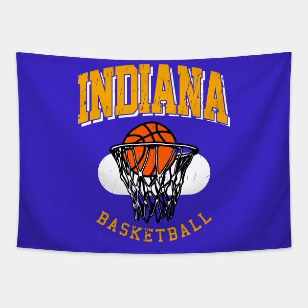 Vintage Indiana Basketball Tapestry by funandgames