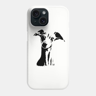 Italian Greyhound Cute Black Stencil Dog Phone Case