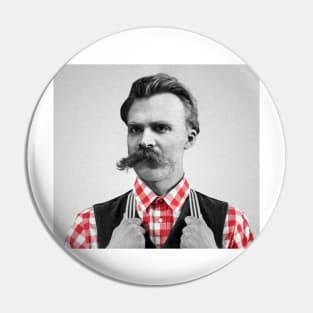 Hipster Nietzsche Pin