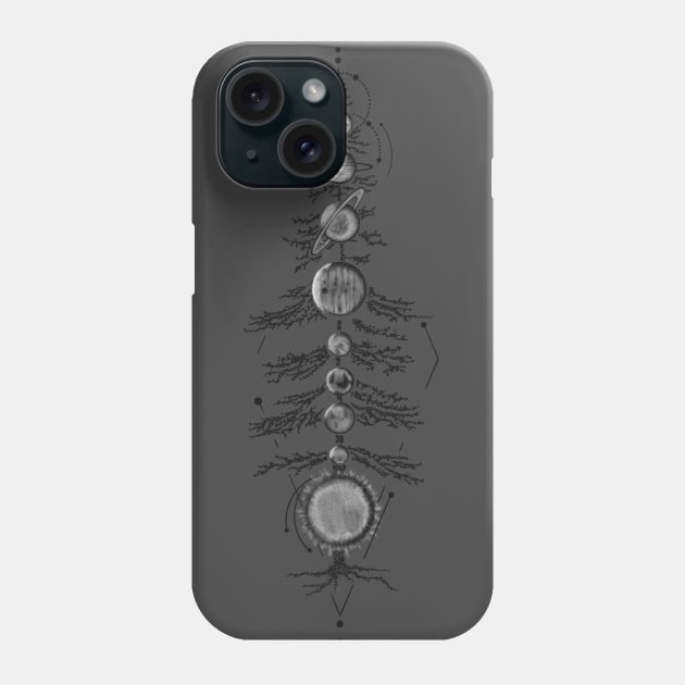 Tree and planets Phone Case by Rachellily