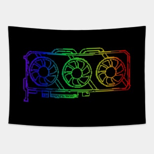 Pixel Look RGB Gaming Graphic Card Gamer Tapestry