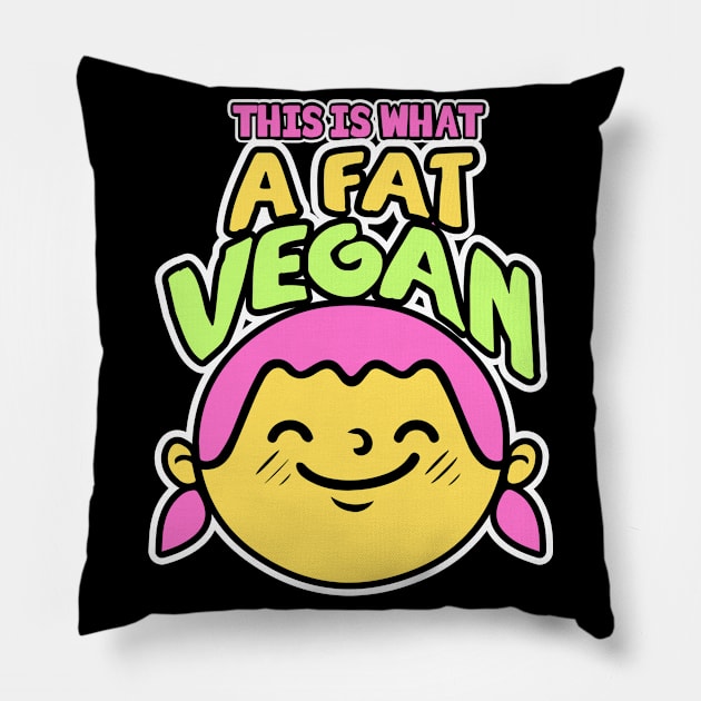 Funny Vegan Design Vegetarian Pillow by Shiva121