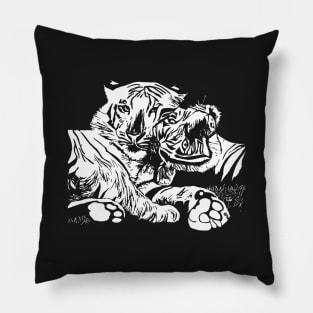 Mystical White Tigers Pillow