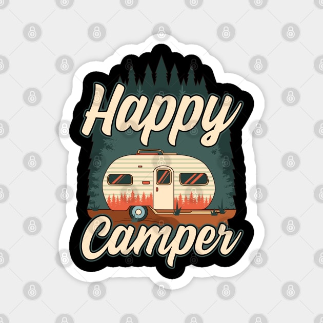 Happy Camper Design Magnet by 365inspiracji