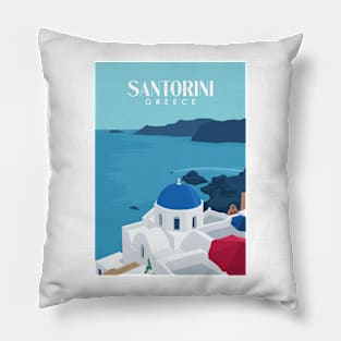 santorini greece Pillow