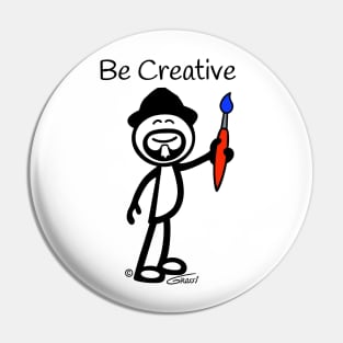 GG Artist Stick Figure “Be Creative” Pin