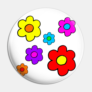 Pop Flower White Pin