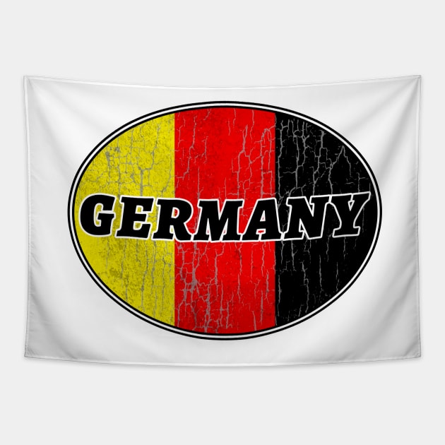 DEUTSCHLAND GERMANY FLAG DISTRESSED FLAG LOGO Tapestry by TravelTime