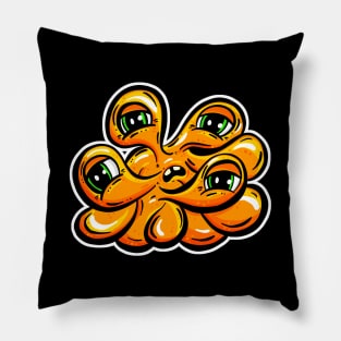 The Blobs - Tired Orange Monster Pillow