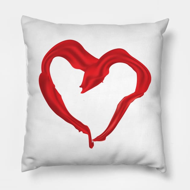 Heart shaped red scarf Pillow by AnnArtshock