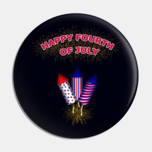 Happy Fourth Of July Fire Works Pin