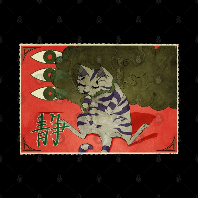 Monmon smoking japan cat by NevermindOnArt