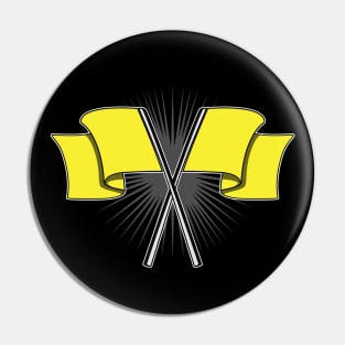 Yellow car racing flag Pin