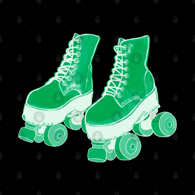 Green Roller Skates by ROLLIE MC SCROLLIE