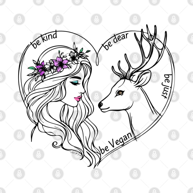 Vegan Girl And A Deer by Greyhounds Are Greyt