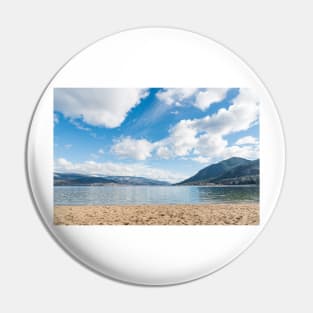 Summer Beach Lake and Mountains Pin