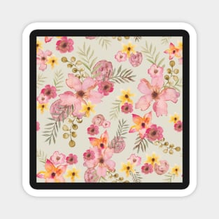 Oleander Flower bouquet Cream Magnet