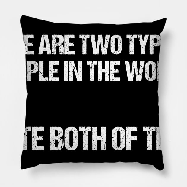 There Are 2 Types Of People In The World I Hate Both Of Them Tee Pillow by Terryeare