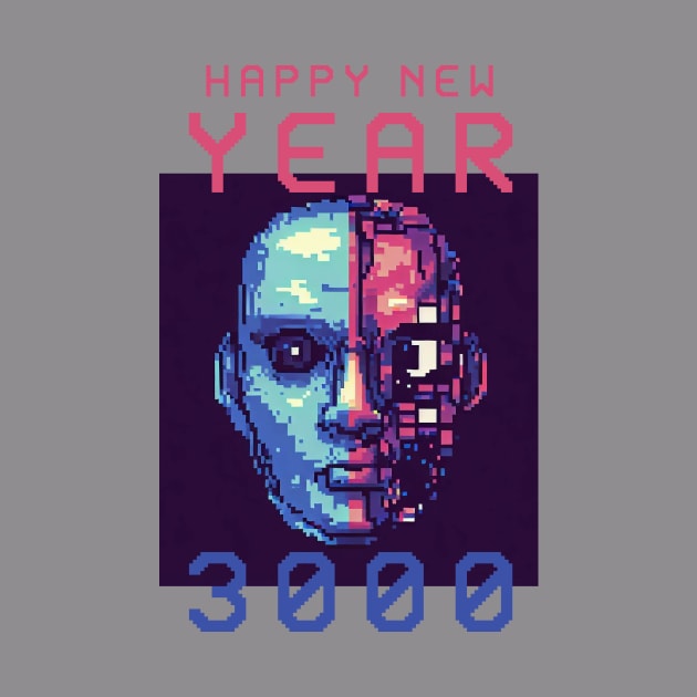 Happy new year 3000 futuristic pixel art by Anthony88