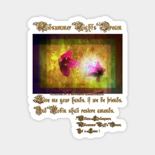 marriage of Titania; Salmon berry floral duet Magnet