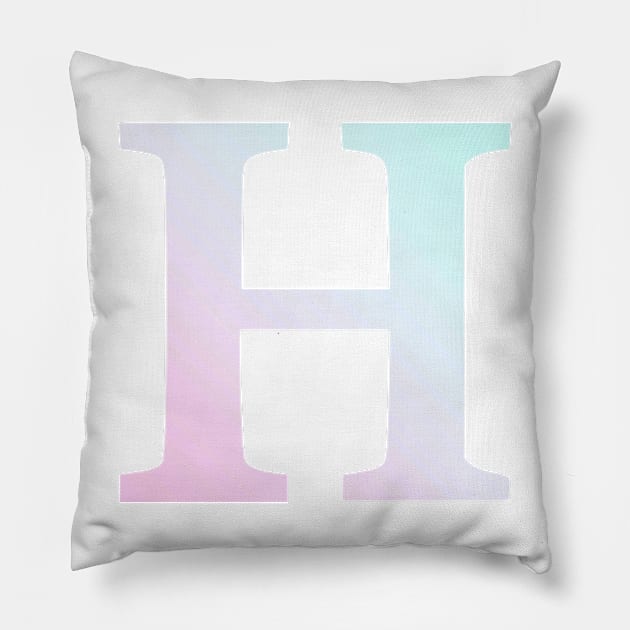 The Letter H Cool Colors Design Pillow by Claireandrewss