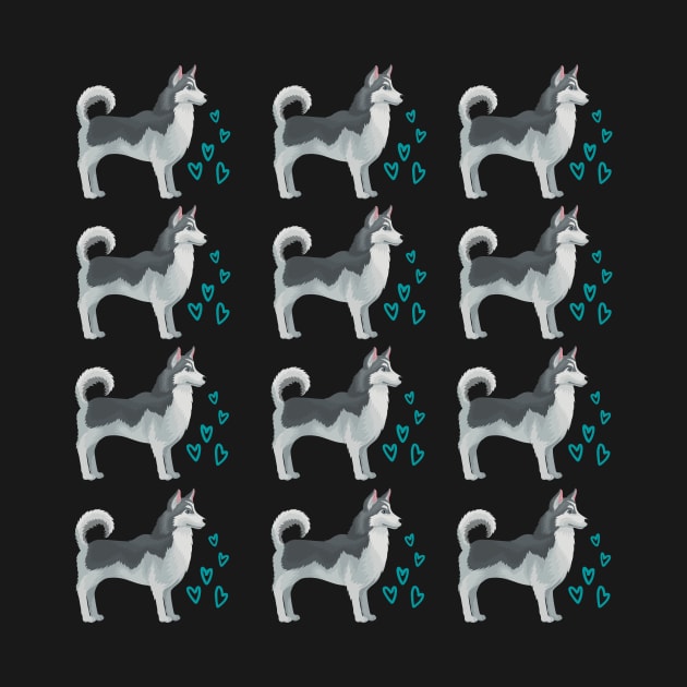 siberian husky dog pattern by Maful