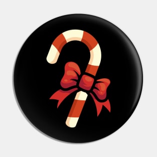 Christmas Candy Cane and Ribbon Pin