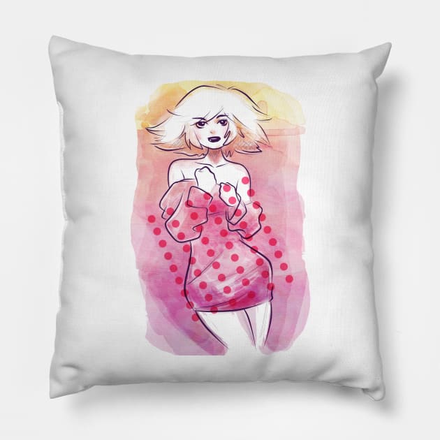 Watercolor Fashion Lady Pillow by saradaboru