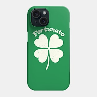 Fortunato Emblem - Distressed Four-Leaf Graphic Design Phone Case