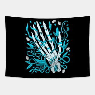 Skeleton Hand Nature Garden Tapestry