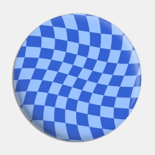 Twisted Checkered Square Pattern - Blue Tones Pin