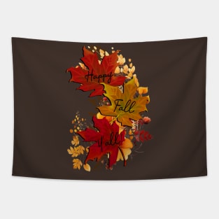 Happy Fall Y'all Autumn Leaves Tapestry