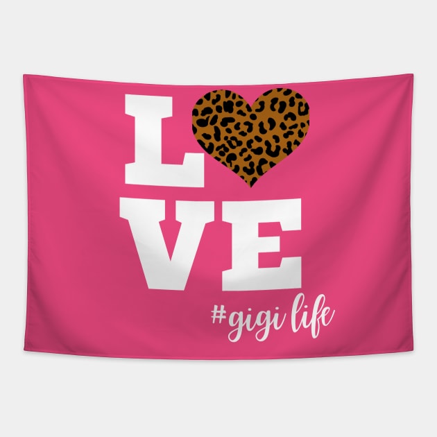 Love Gigi Life Leopard Print Heart Tapestry by Hello Sunshine