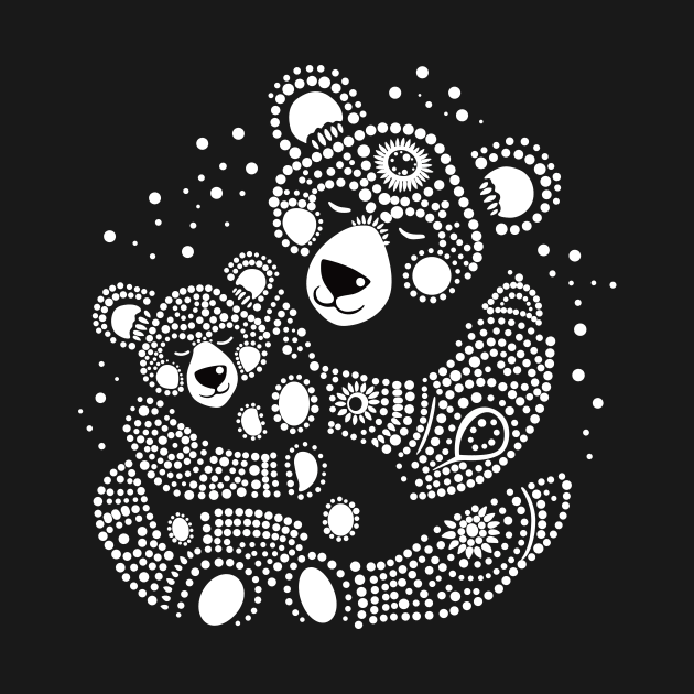 Teddy Bear Dot painting Aboriginal by AboriginalAdorn