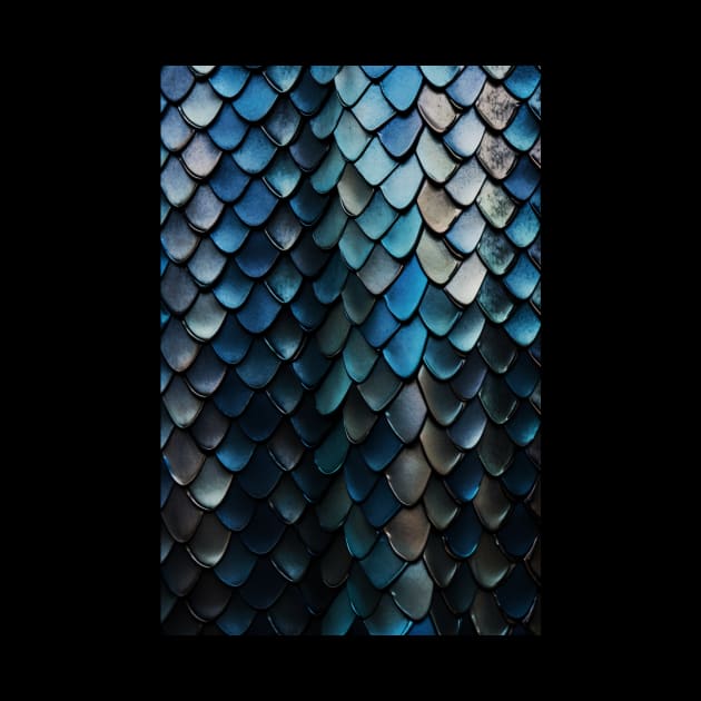 Blue Dragon Scales - Pattern Design by Pattern Wonderland 