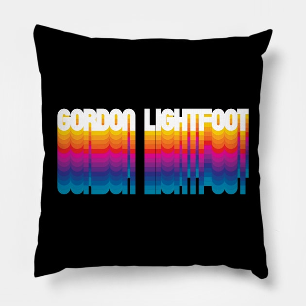 Retro Gordon Proud Name Personalized Gift Rainbow Style Pillow by Time Travel Style