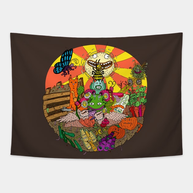 The Mad Garden Tapestry by Mister Wolf