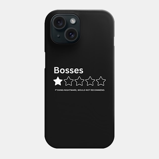 I Hate My Job Anti work Funny Office Humor Boss One Star Review Rating Phone Case by Bennybest