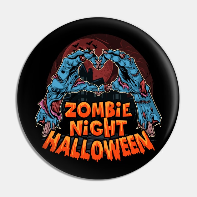 Zombie night halloween Pin by sharukhdesign