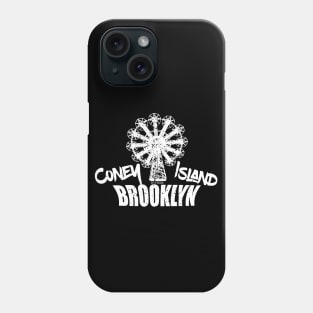 Coney Island Brooklyn white ink Phone Case