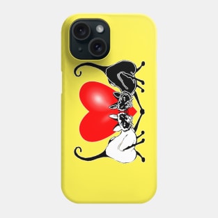Red Heart Cats in Love Phone Case