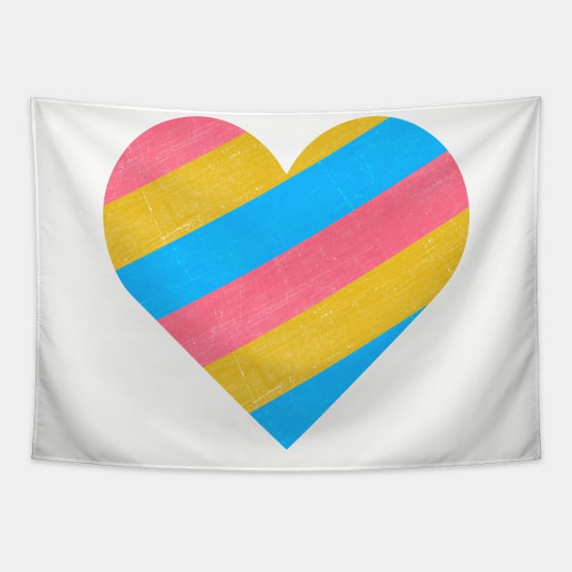 Pansexual Pride Heart Tapestry by juniperandspruce