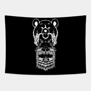 bear totem tribal design Tapestry