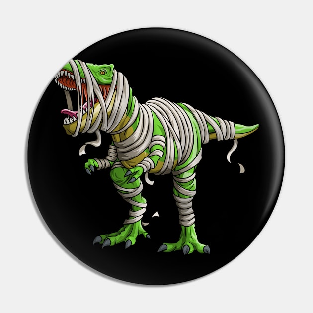 Dinosaur T Rex Mummy Funny Halloween Dino Kids Pin by Blink_Imprints10