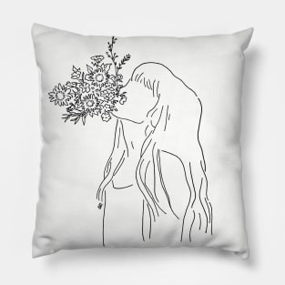 she speaks the language of flowers Pillow