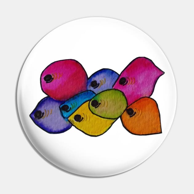 Colored Fishes Pin by PaintingsbyArlette